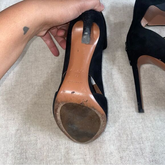 Authentic Alaïa Alaia Black Suede Bandage Stiletto Pumps Size 39 - Picture 7 of 7